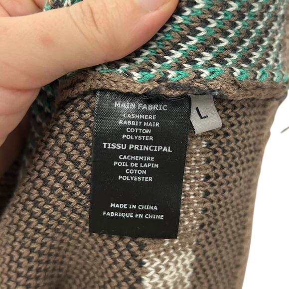 Empty Reference Daffy Duck Cashmere Blend Distressed Sweater Men's Sz L Brown - Picture 7 of 7